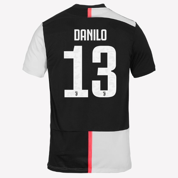 Camiseta Juventus NO.13 Danilo Replica Primera Ropa 2019/20 Blanco Negro